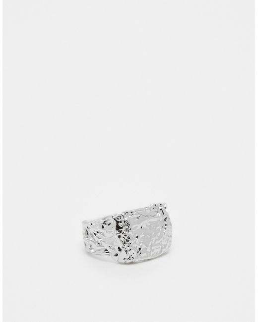 Asos Design signet ring with texture tone