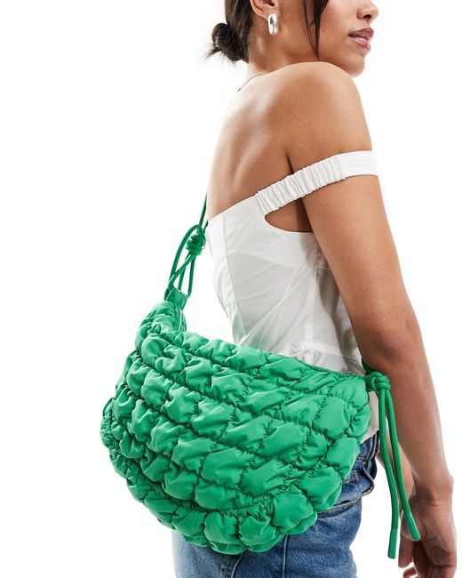 Asos Design sling ruched nylon crossbody bag