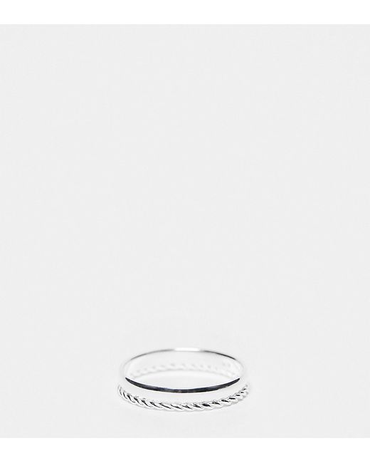 Asos Design sterling band ring with rope detail
