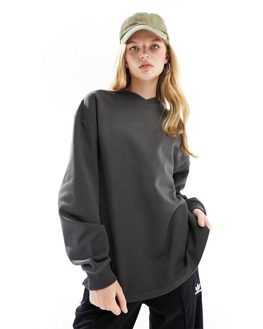 Collusion oversized v-neck sweat shirt charcoal-