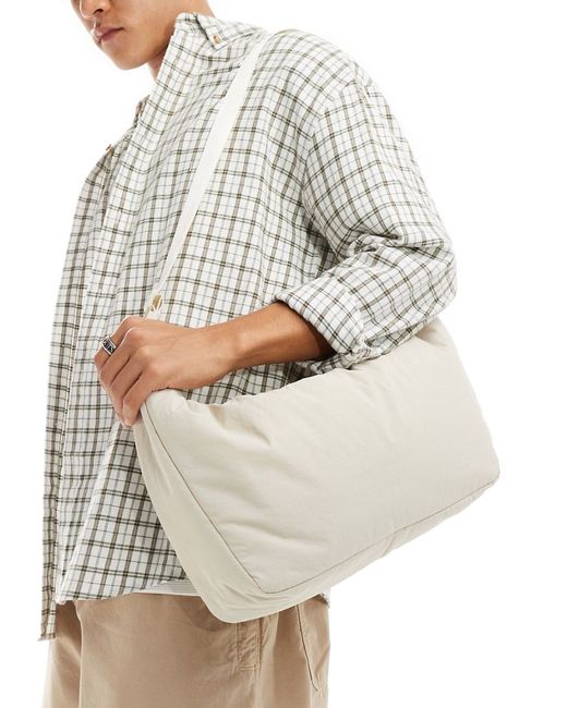 Asos Design soft slouch cross body bag ecru-