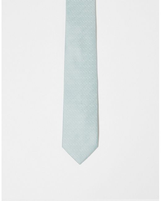 Asos Design slim tie with greek wave sage