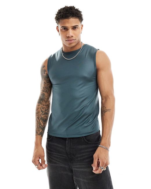 Asos Design muscle fit tank top charcoal-
