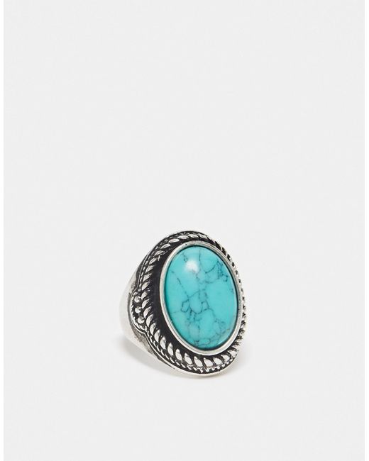 Reclaimed Vintage ring with faux blue stone
