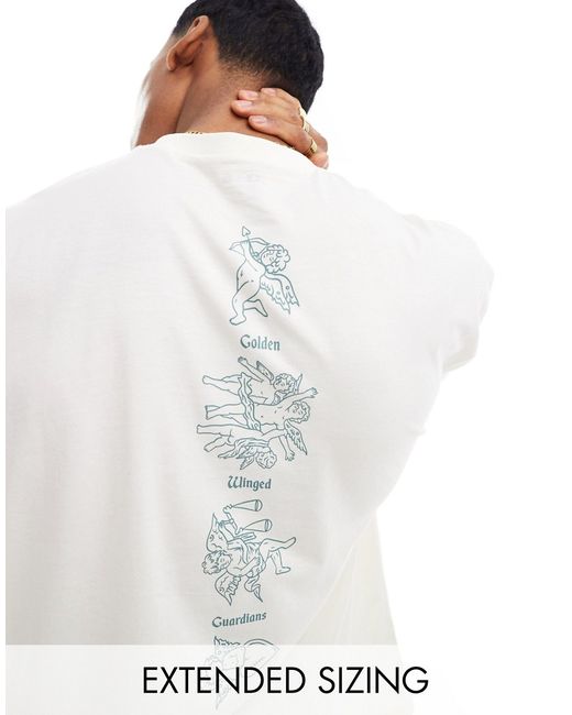 Asos Design oversized t-shirt with cherub spine print