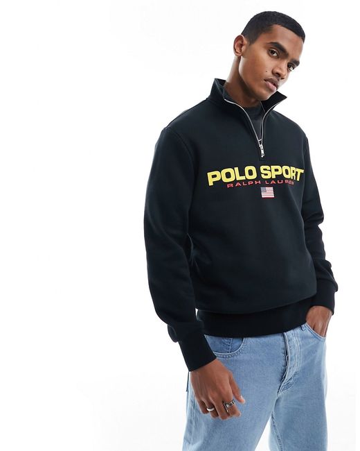 Polo Ralph Lauren Sport Capsule logo front half zip sweatshirt