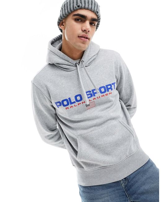 Polo Ralph Lauren Sport Capsule logo front hoodie heather