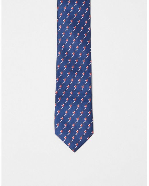Asos Design slim tie with rugby pattern