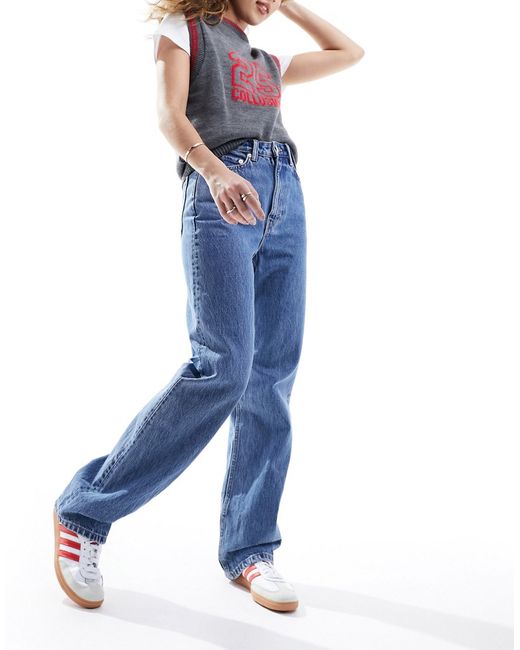 Weekday Rowe extra high waist regular fit straight leg jeans 90s