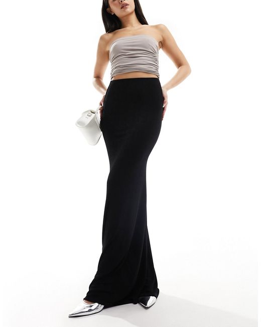 Asos Design textured slinky fishtail maxi skirt
