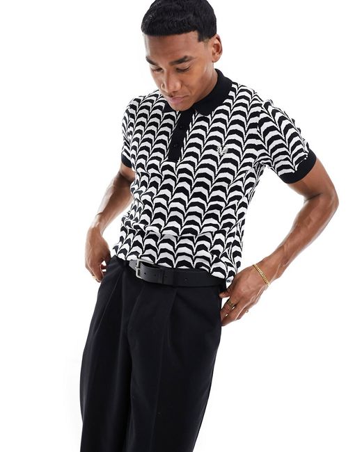 Fred Perry jacquard knit polo shirt