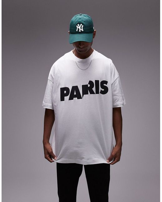 Topman extreme oversized fit t-shirt with Paris print