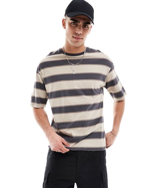 Adpt oversized T-shirt washed stripe-