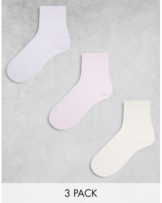Asos Design 3 pack ankle heather socks