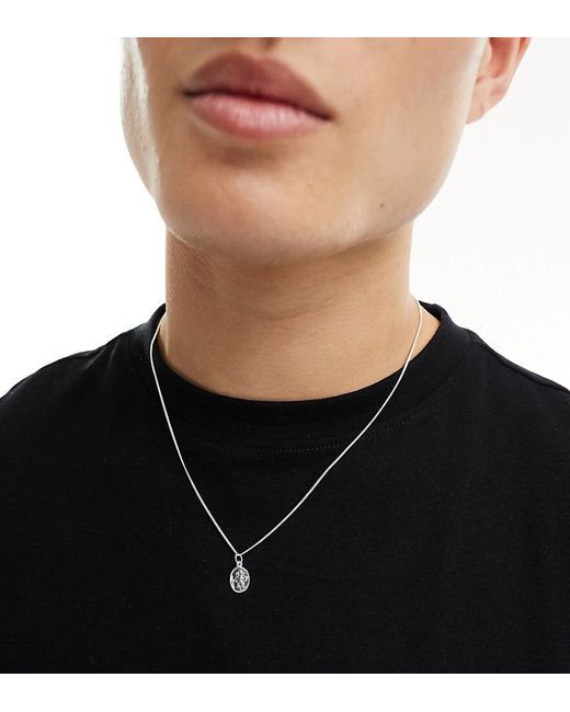 Asos Design sterling necklace with St Christopher pendant
