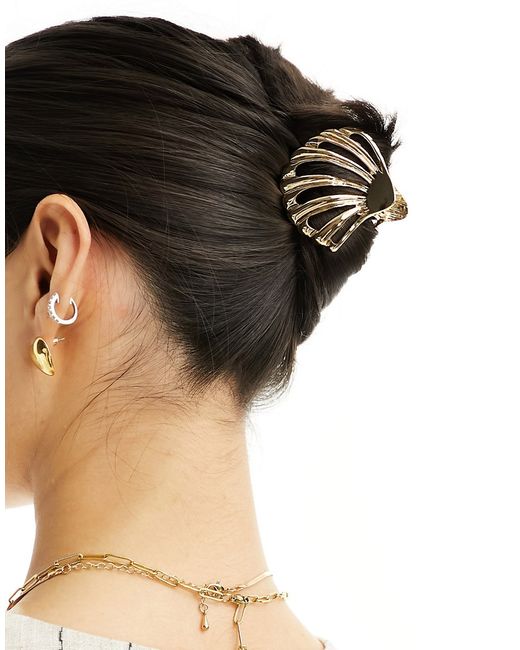 Asos Design hair clip claw with shell design tone