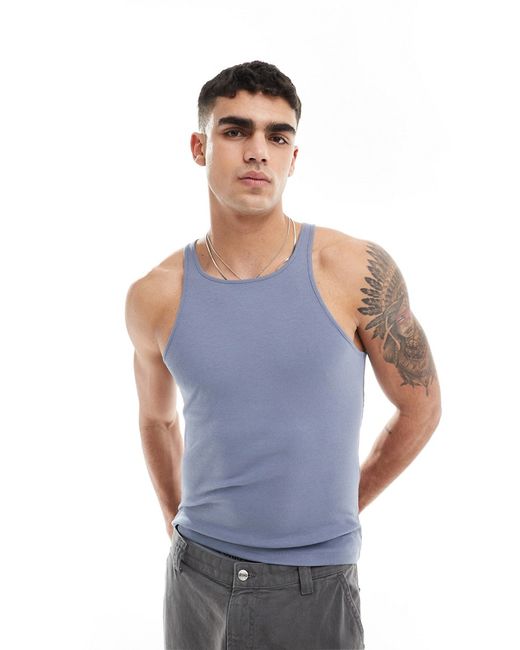 Asos Design muscle fit tank top with high neck