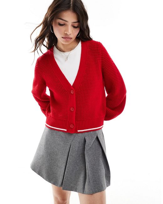 Asos Design knit cardigan red-