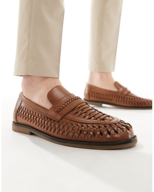 River Island woven loafers light
