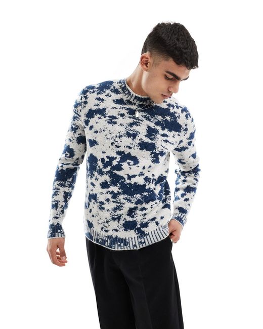 Asos Design knitted fluffy sweater tie dye pattern
