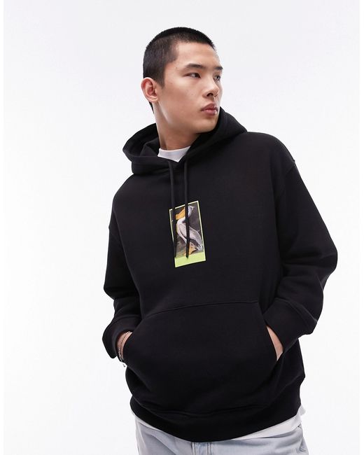 Topman oversized fit hoodie with pelican chest print