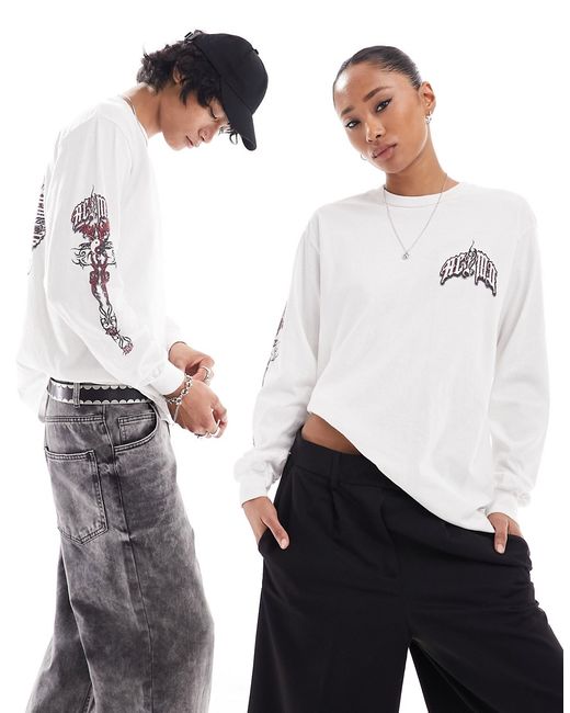 Reclaimed Vintage oversized long sleeve t-shirt with ying graphic