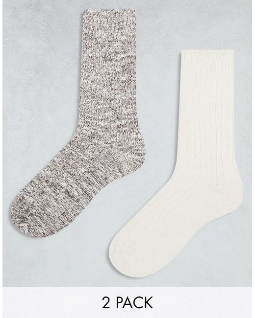 Asos Design 2 pack twist sock and white