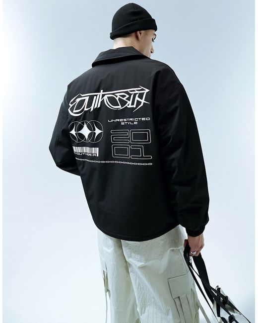 Bershka back graphic nylon jacket