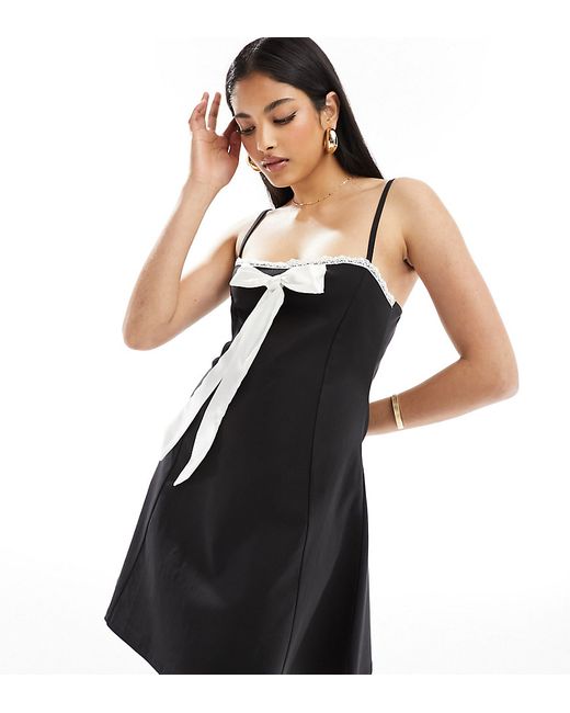 Miss Selfridge cami dress with contrast bow