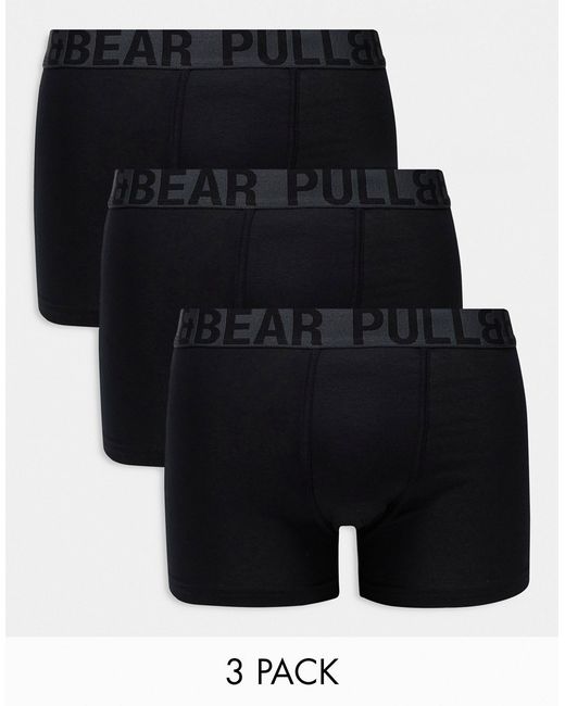 Pull & Bear 3 pack boxers with gray contrast waistband