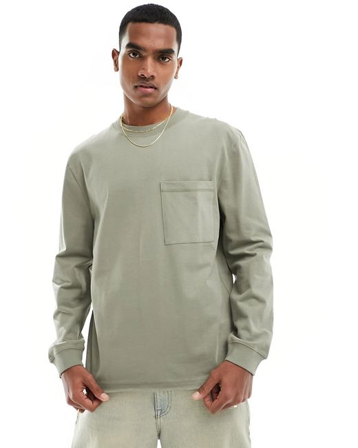 River Island Long Sleeve T-Shirt Khaki-
