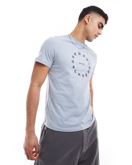 Armani Exchange chest circle script logo t-shirt heather