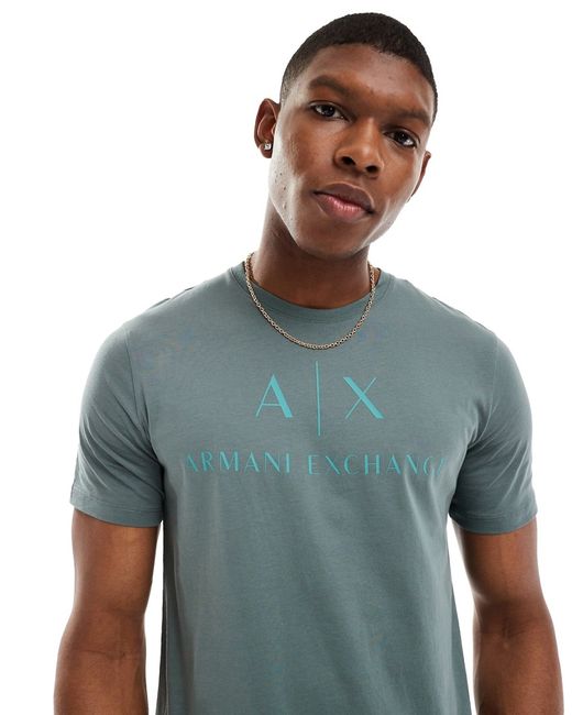 Armani Exchange chest logo slim fit t-shirt dark