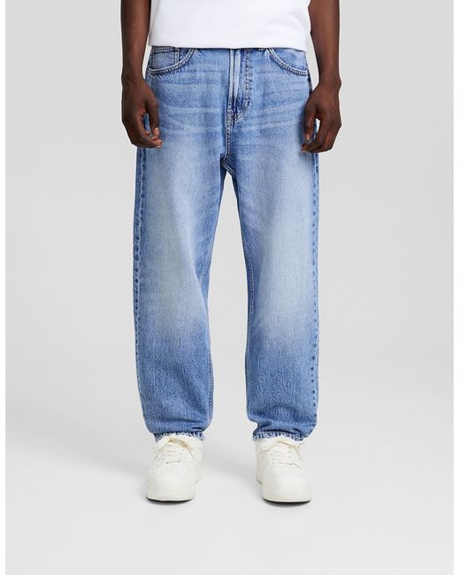 Bershka loose fit jeans mid washed