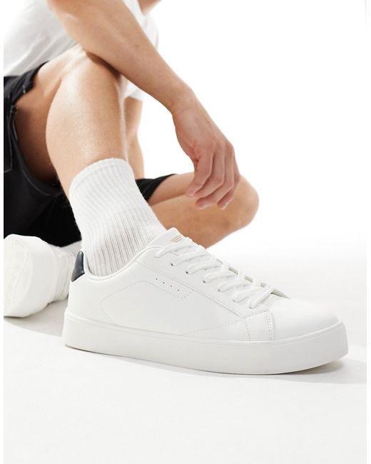 Bershka lace up sneakers with back tab