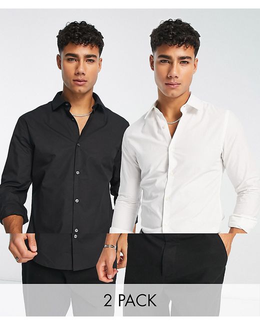 French Connection 2 pack formal shirts white and