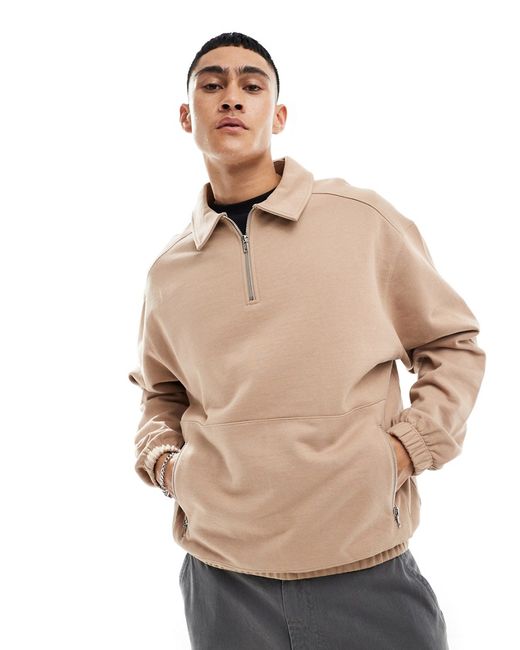 Asos Design oversized zip collar sweater
