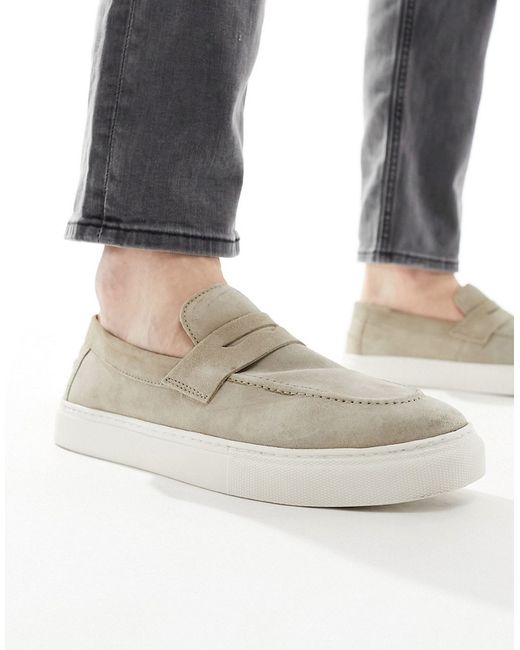 River Island suede loafers light