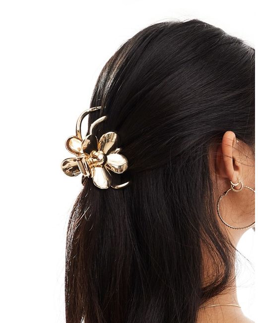 Asos Design hair claw with floral detail tone
