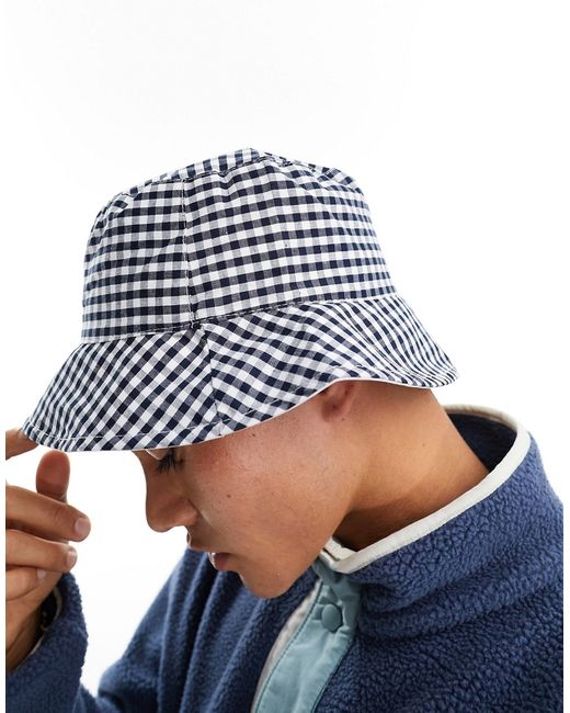 French Connection Bucket Hat and white gingham check