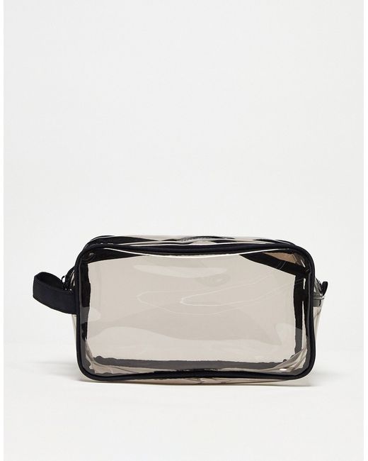 Asos Design toiletries bag with handle black-