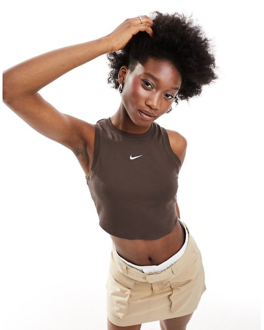 Nike Essential ribbed cropped tank top