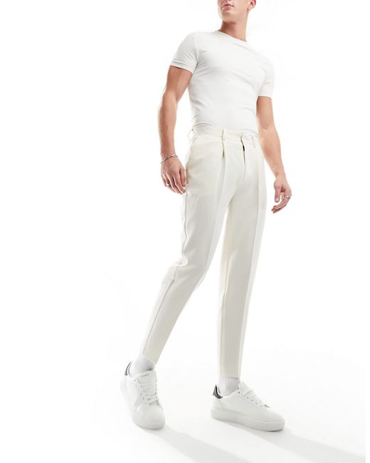 Asos Design smart tapered pants light stone-