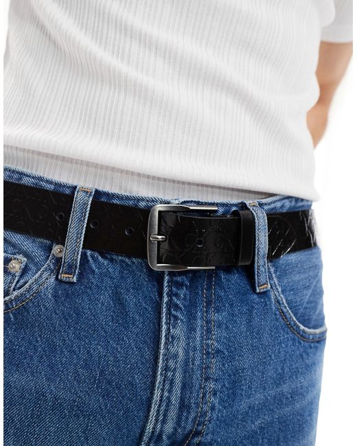 Calvin Klein Jeans classic flat 35mm logo print belt