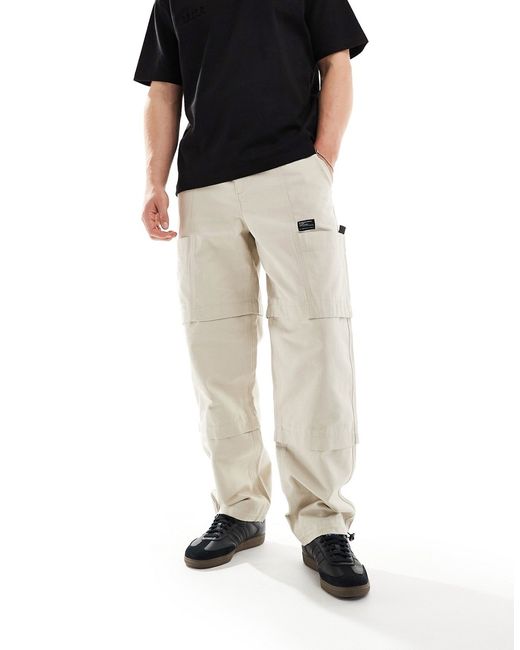Asos Design baggy cargo pants with patch stone-