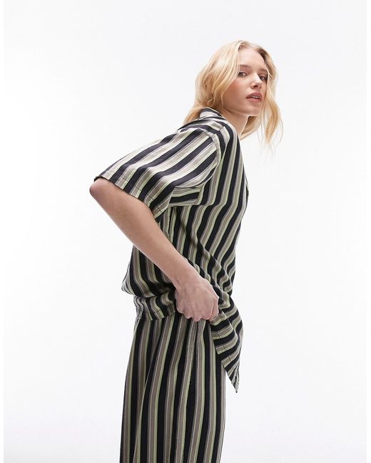 TopShop stripe linen oversized shirt part of a set