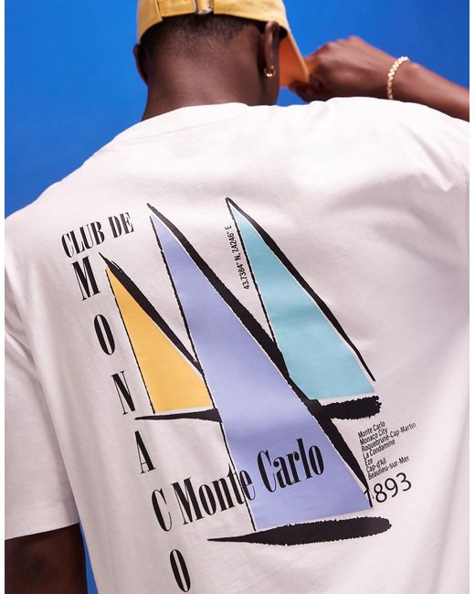 Asos Design oversized t-shirt with back yacht print