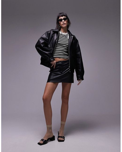 TopShop faux leather bomber jacket