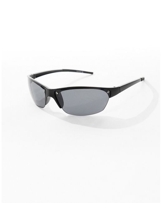 Asos Design rimless wrap sunglasses
