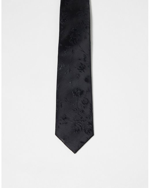 Asos Design satin slim tie with pattern